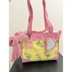 Juicy Couture Retro Juicy Cherry Tote Daydreamer - Yellow Iris Multi NWT